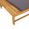 vidaXL Chaise longue et coussin/oreiller gris fonc&eacute; bois massif acacia
