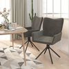vidaXL Chaises pivotantes &agrave; manger lot de 2 Gris fonc&eacute; Velours