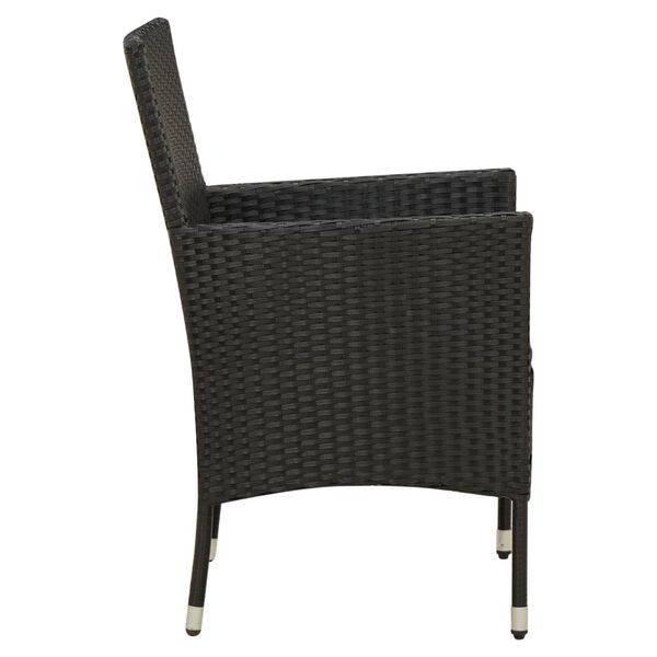 vidaXL Chaises de jardin lot de 2 avec coussins Résine tressée Noir