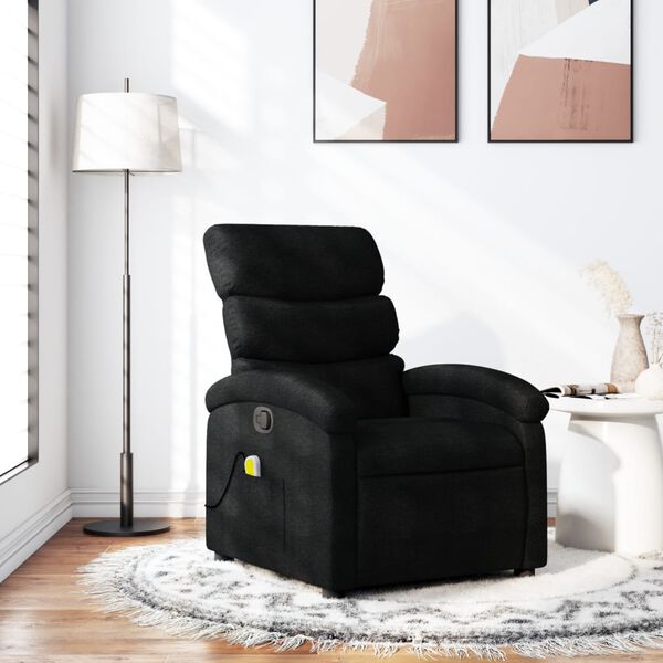 vidaXL Fauteuil de massage inclinable noir tissu