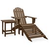 vidaXL Chaise de jardin Adirondack avec pouf et table Sapin Marron