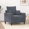 vidaXL Fauteuil Gris fonc&eacute; 60 cm Velours