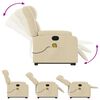 vidaXL Fauteuil inclinable de massage cr&egrave;me tissu