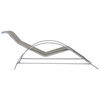 vidaXL Chaise longue textilène et aluminium taupe