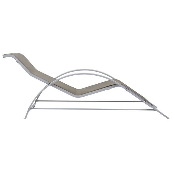 vidaXL Chaise longue textilène et aluminium taupe