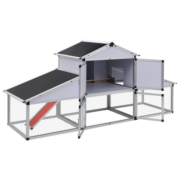 vidaXL Poulailler avec rampes et nichoir Aluminium