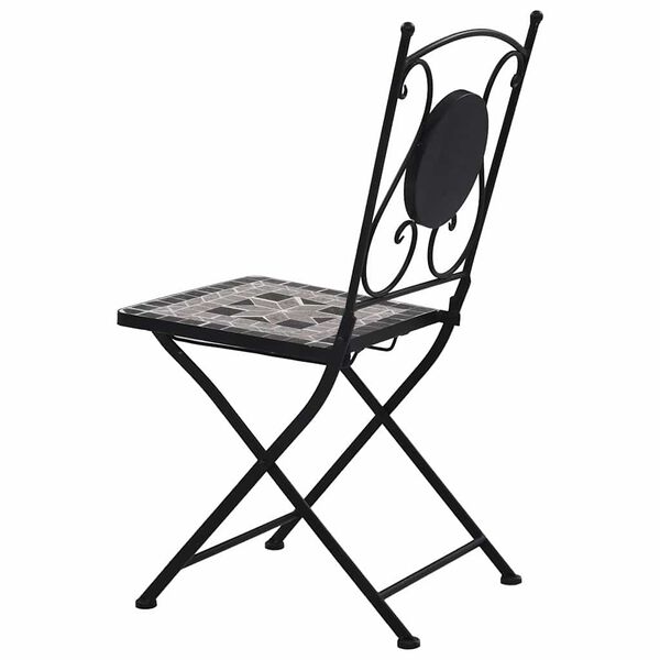 vidaXL Chaises de bistrot mosa&iuml;que 2 pcs Gris