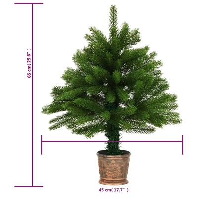 vidaXL Arbre de Noël artificiel pré-éclairé et boules 65 cm vert