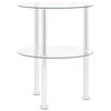 vidaXL Table d'appoint 2 niveaux Transparent 38 cm Verre tremp&eacute;