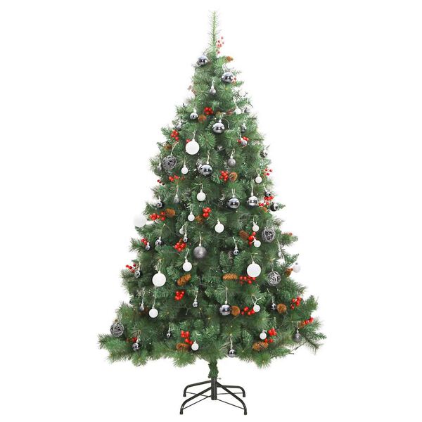 vidaXL Sapin de No&euml;l artificiel articul&eacute; 300 LED et boules 180 cm