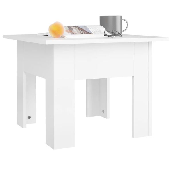 vidaXL Table basse blanc 55x55x42 cm bois d'ing&eacute;nierie