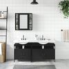 vidaXL Ensemble d'armoires salle de bain 3 pcs noir bois d'ing&eacute;nierie