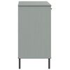 vidaXL Buffet avec pieds en m&eacute;tal Gris 113x40x77 cm Bois massif OSLO