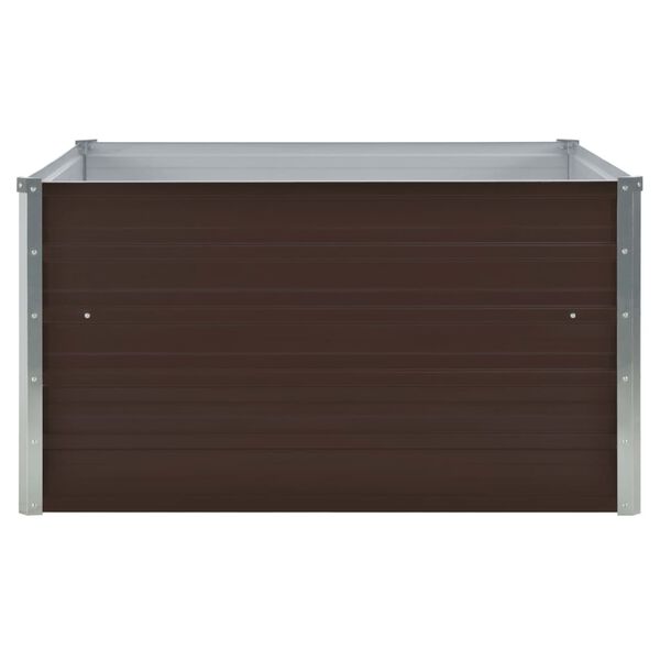 vidaXL Jardinière 100 x 100 x 45 cm Acier galvanisé Marron