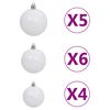 vidaXL Demi-arbre de No&euml;l artificiel pr&eacute;-&eacute;clair&eacute; et boules blanc 150cm