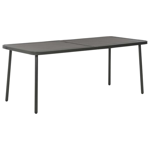vidaXL Table de jardin Gris foncé 180x83x72 cm Acier