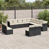 vidaXL Salon de jardin avec coussins 13 pcs noir r&eacute;sine tress&eacute;e
