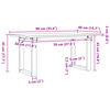 vidaXL Table basse cadre en O 90x40x45 cm bois de pin massif et acier
