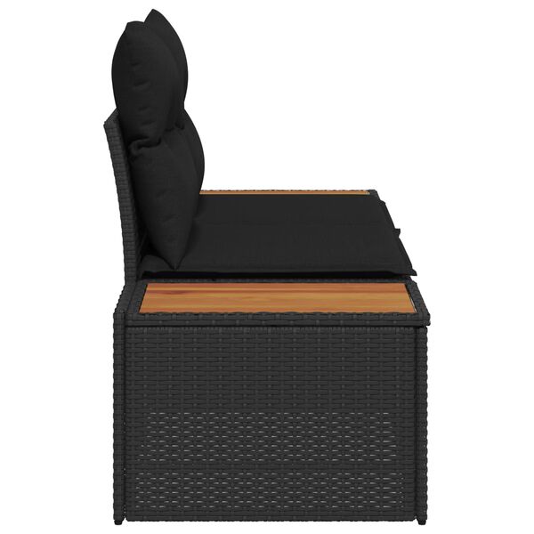 vidaXL Canap&eacute; de jardin Noir 184 x 62 x 85cm polyrotin