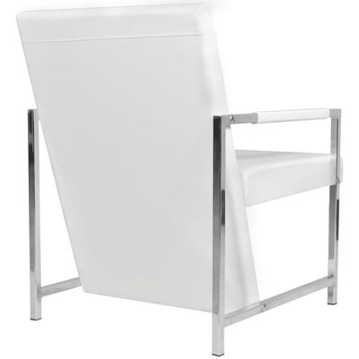 vidaXL Fauteuil cabriolet blanc similicuir