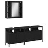 vidaXL Ensemble d'armoires salle de bain 3 pcs noir bois d'ing&eacute;nierie