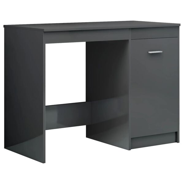 vidaXL Bureau Gris brillant 100x50x76 cm Agglom&eacute;r&eacute;