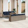 vidaXL Ensemble de canap&eacute; de jardin 7 pcs gris et bleu marine