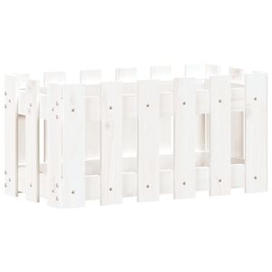 vidaXL Jardini&egrave;re avec design de cl&ocirc;ture blanc 60x30x30 cm pin massif