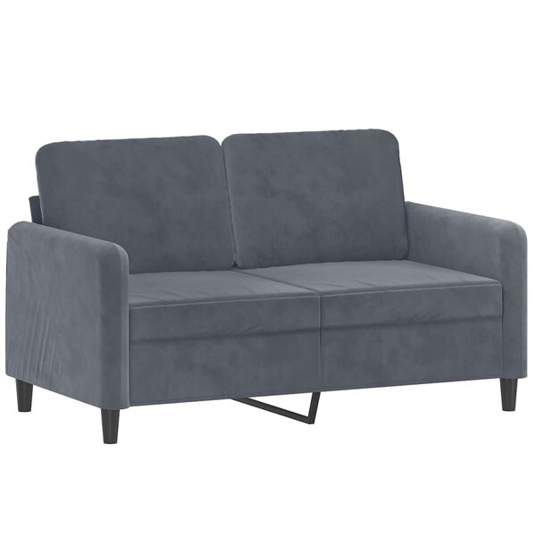 vidaXL Canap&eacute; &agrave; 2 places Gris fonc&eacute; 120 cm Velours