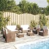 vidaXL Salon de jardin 8 pcs avec coussins r&eacute;sine tress&eacute;e marron