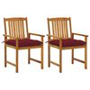 vidaXL Chaises de jardin avec coussins lot de 2 Bois d'acacia massif