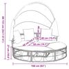 vidaXL Lit de repos d'ext&eacute;rieur avec auvent et coussins r&eacute;sine tress&eacute;e