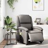 vidaXL Fauteuil inclinable de massage électrique gris cuir véritable