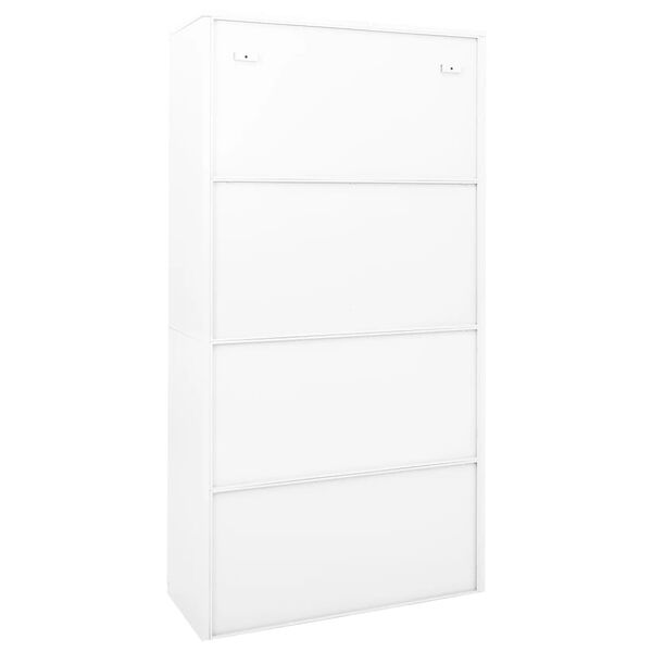vidaXL Armoire de bureau et porte coulissante Blanc 90x40x180 cm Acier