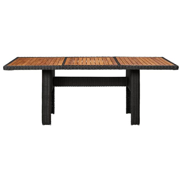 vidaXL Table &agrave; manger de jardin Noir 200x100x74 cm R&eacute;sine tress&eacute;e
