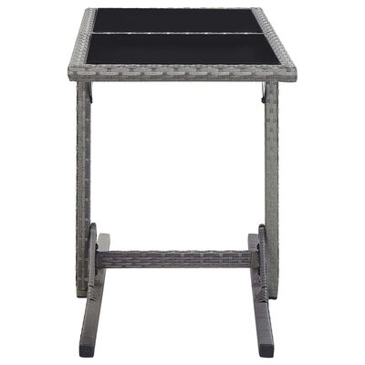 vidaXL Table de jardin Anthracite 110x53x72 cm Verre et résine tressée