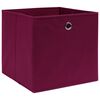 vidaXL Boîtes de rangement 4 pcs Rouge foncé 32x32x32 cm Tissu