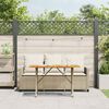 vidaXL Canap&eacute; de jardin 3 places coussins table beige r&eacute;sine tress&eacute;e