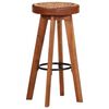 vidaXL Tabourets de bar 2 pcs Cuir v&eacute;ritable et bois d'acacia solide