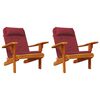 vidaXL Coussins de chaise adirondack lot de 2 rouge bordeaux