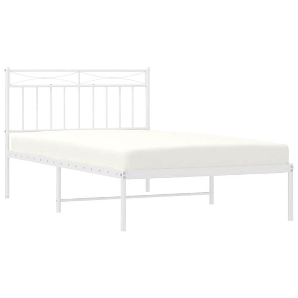 vidaXL Cadre de lit métal sans matelas et tête de lit blanc 100x200 cm