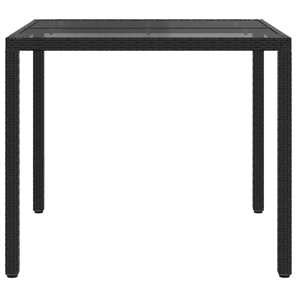 vidaXL Table de jardin pour repas Noir 90 x 90 x 75 cm polyrotin