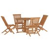 vidaXL Mobilier à dîner d'extérieur pliable 5 pcs Bois solide de teck