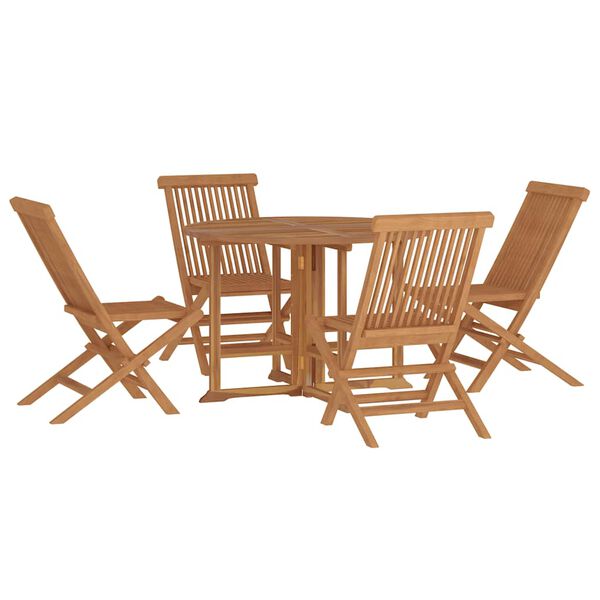 vidaXL Mobilier à dîner d'extérieur pliable 5 pcs Bois solide de teck