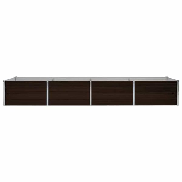vidaXL Lit sur&eacute;lev&eacute; de jardin Marron 320x80x45 cm Acier galvanis&eacute;