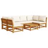 vidaXL Salon de jardin avec coussins 7 pcs bois massif d'acacia