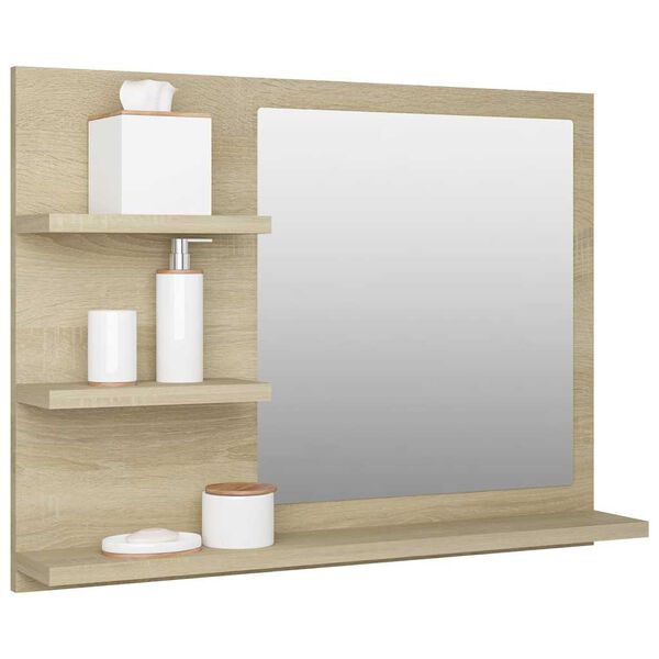 vidaXL Miroir de salle de bain ch&ecirc;ne sonoma bois d&rsquo;ing&eacute;nierie
