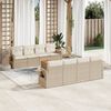 vidaXL Salon de jardin avec coussins 9 pcs beige r&eacute;sine tress&eacute;e