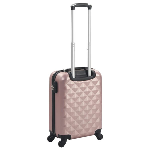 vidaXL Valise rigide Dor&eacute; rose ABS