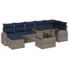 vidaXL Ensemble de canap&eacute; de jardin 8 pcs gris et bleu marine